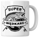 Kubek 330 ml - "Super wędkarz" + Twój Nadruk