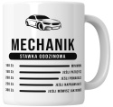 Kubek 330 ml - "Mechanik - stawka godzinowa" + Twój Nadruk