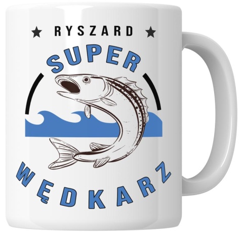 Kubek 330 ml - "Super wędkarz" + Twój Nadruk