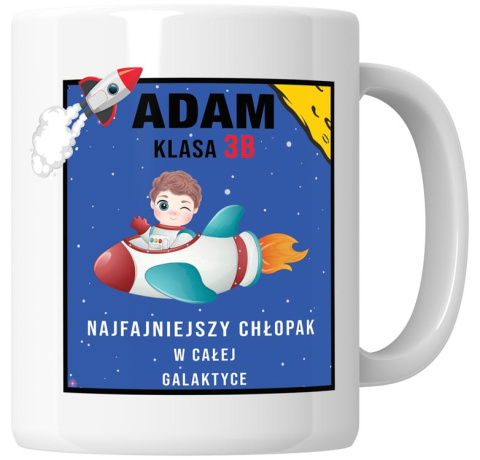 Kubek 330 ml - "Najfajniejszy chłopak w całej galaktyce" + Twój Nadruk + Klasa Kubek 330 ml - "Najfajniejszy chłopak w całej galaktyce" + Twój Nadruk + Klasa