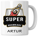 Kubek 330 ml - "Super bramkarz" + Twój Nadruk