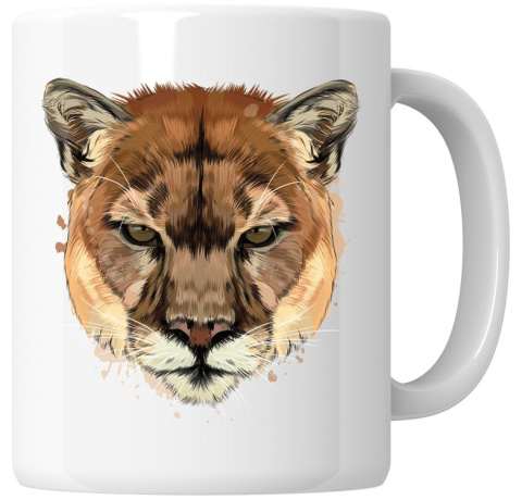 Kubek 330 ml - "Motyw - puma" + Twój Nadruk
