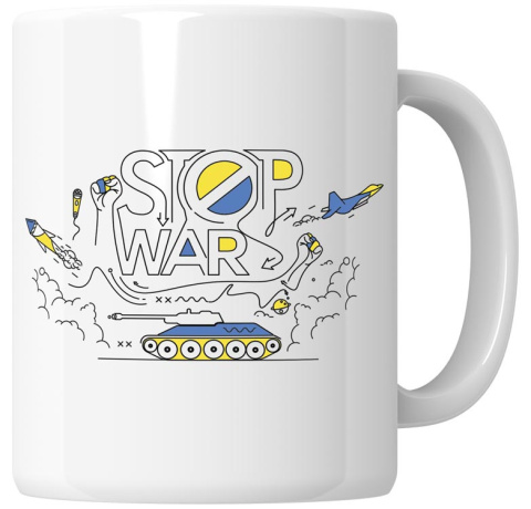 Kubek 330 ml - "Stop war" + Twój Nadruk