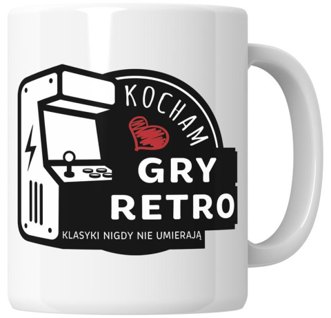 Kubek 330 ml - "Kocham gry retro" + Twój Nadruk