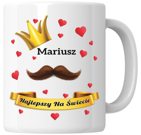 Kubek 330 ml - "Najlepszy na świecie" + Twój Nadruk Kubek 330 ml - "Najlepszy na świecie" + Twój Nadruk