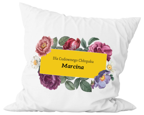 Poduszka komplet - "Dla cudownego chłopaka" + Twój Nadruk Poduszka komplet - "Dla cudownego chłopaka" + Twój Nadruk