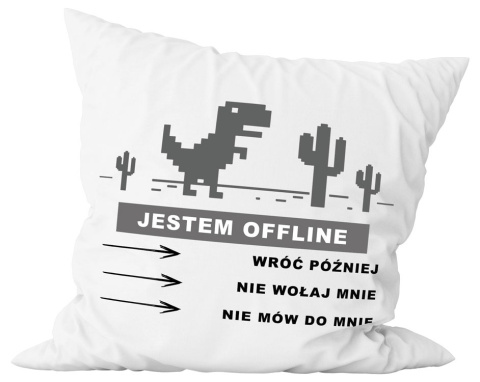Poduszka komplet - "Jestem offline" + Twój Nadruk Poduszka komplet - "Jestem offline" + Twój Nadruk