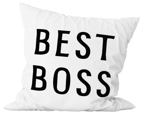 Poduszka komplet - "Best Boss" + Twój Nadruk Poduszka komplet - "Best Boss" + Twój Nadruk