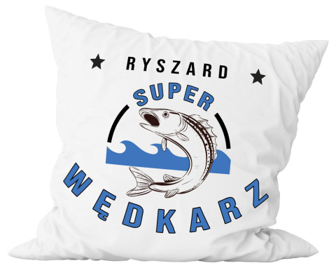Poduszka komplet - "Super wędkarz" + Twój Nadruk Poduszka komplet - "Super wędkarz" + Twój Nadruk