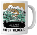 Kubek 330 ml - "Super wędkarz" + Twój Nadruk