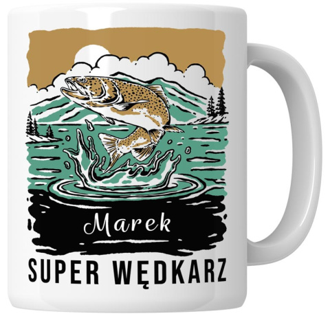 Kubek 330 ml - "Super wędkarz" + Twój Nadruk Kubek 330 ml - "Super wędkarz" + Twój Nadruk