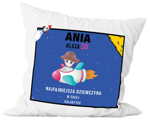 Poduszka komplet - "Najfajniejsza dziewczyna w całej galaktyce" + Twój Nadruk + Klasa Poduszka komplet - "Najfajniejsza dziewczyna w całej galaktyce" + Twój Nadruk + Klasa