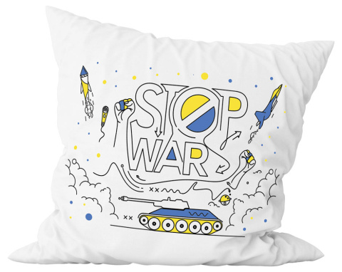 Poduszka komplet - "Stop war" + Twój Nadruk Poduszka komplet - "Stop war" + Twój Nadruk