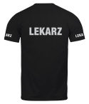 T-shirt, koszulka czarna z nadrukiem odblaskowym "Lekarz" 190g/m², rękawki, przód, tył