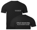 T-shirt, koszulka czarna z nadrukiem odblaskowym "Straż graniczna" 190g/m², przód, tył