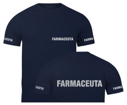 T-shirt, koszulka ciemnogranatowa z nadrukiem odblaskowym 