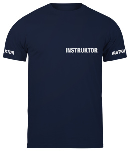 T-shirt, koszulka ciemnogranatowa z nadrukiem odblaskowym 