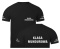 T-shirt, koszulka czarna z nadrukiem odblaskowym "Klasa mundurowa" 190g/m², rękawki, przód, tył