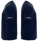 T-shirt, koszulka ciemnogranatowa z nadrukiem odblaskowym "Lekarz" 190g/m², rękawki, przód, tył