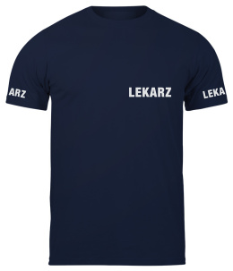 T-shirt, koszulka ciemnogranatowa z nadrukiem odblaskowym 