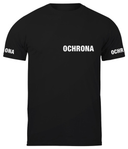 T-shirt, koszulka czarna z nadrukiem odblaskowym 