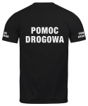 T-shirt, koszulka czarna z nadrukiem odblaskowym "Pomoc drogowa" 190g/m², rękawki, przód, tył
