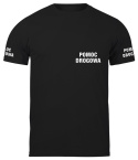 T-shirt, koszulka czarna z nadrukiem odblaskowym "Pomoc drogowa" 190g/m², rękawki, przód, tył