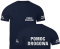 T-shirt, koszulka ciemnogranatowa z nadrukiem odblaskowym "Pomoc drogowa" 190g/m², rękawki, przód, tył