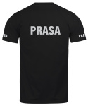 T-shirt koszulka czarna z nadrukiem odblaskowym "Prasa" 190g/m², rękawki, przód, tył