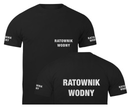 T-shirt, koszulka czarna z nadrukiem odblaskowym 