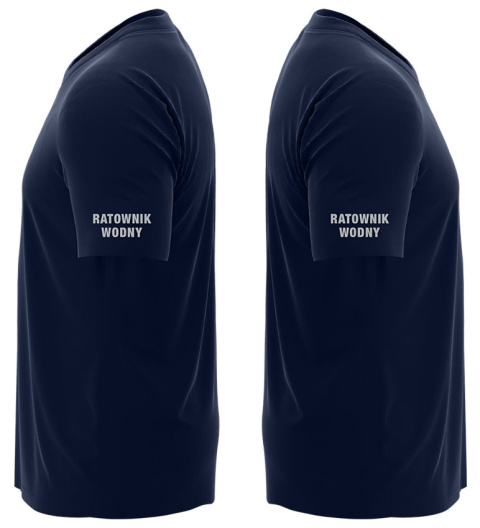 T-shirt, koszulka ciemnogranatowa z nadrukiem odblaskowym "Ratownik wodny" 190g/m², rękawki, przód, tył T-shirt, koszulka ciemnogranatowa z nadrukiem odblaskowym "Ratownik wodny" 190g/m², rękawki, przód, tył