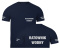 T-shirt, koszulka ciemnogranatowa z nadrukiem odblaskowym "Ratownik wodny" 190g/m², rękawki, przód, tył