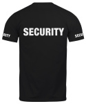 T-shirt, koszulka czarna z nadrukiem odblaskowym "Security" 190g/m², rękawki, przód, tył