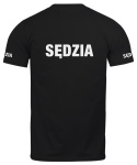 T-shirt, koszulka czarna z nadrukiem odblaskowym "Sędzia" 190g/m², rękawki, przód, tył