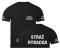T-shirt, koszulka czarna z nadrukiem odblaskowym "Straż rybacka" 190g/m², rękawki, przód, tył