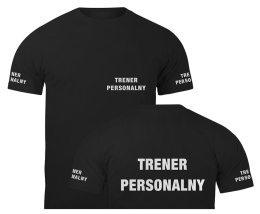 T-shirt, koszulka czarna z nadrukiem odblaskowym 