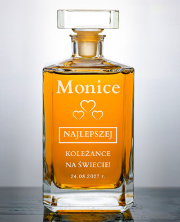 Karafka kwadratowa na alkohol 0,7L + Grawer - 