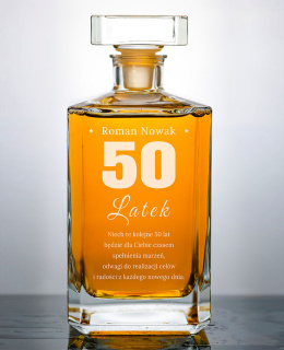Karafka kwadratowa na alkohol 0,7L + Grawer - 