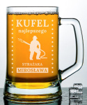 Kufel do piwa 655 ml + Grawer - "Kufel najlepszego strażaka"