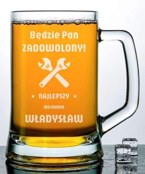 Kufel do piwa 655 ml + Grawer - "Najlepszy mechanik" Kufel do piwa 655 ml + Grawer - "Najlepszy mechanik"