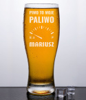 Szklanka do piwa 500 ml + Grawer - "Piwo to moje paliwo"
