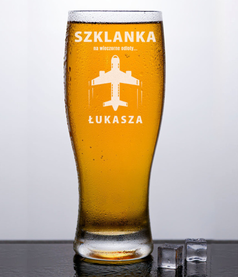 Szklanka do piwa 500 ml + Grawer - "Szklanka na wieczorne odloty" Szklanka do piwa 500 ml + Grawer - "Szklanka na wieczorne odloty"