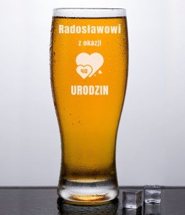 Szklanka do piwa 500 ml + Grawer urodzinowy