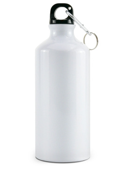 Bidon biały z karabińczykiem 500 ml z nadrukiem - 