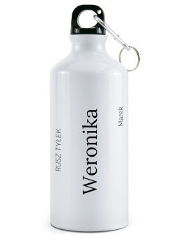 Bidon biały z karabińczykiem 500 ml z zabawnym nadrukiem - 
