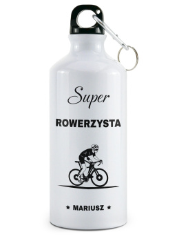 Bidon biały z karabińczykiem 500 ml z nadrukiem - 