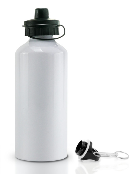 Bidon biały z karabińczykiem i ustnikiem 500 ml z nadrukiem - "Czas na trening" + Imię Bidon biały z karabińczykiem i ustnikiem 500 ml z nadrukiem - "Czas na trening" + Imię