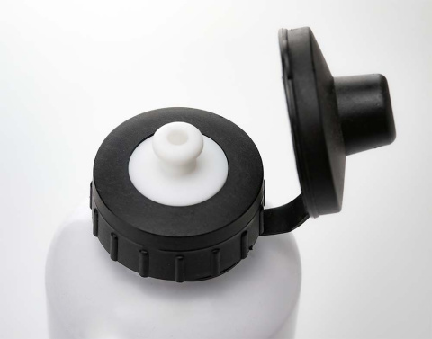Bidon biały z karabińczykiem i ustnikiem 500 ml z zabawnym nadrukiem - "Lekarstwo na wszystko" + Imię Bidon biały z karabińczykiem i ustnikiem 500 ml z zabawnym nadrukiem - "Lekarstwo na wszystko" + Imię