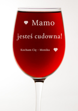 Kielich na wino czerwone 470 ml + Grawer 