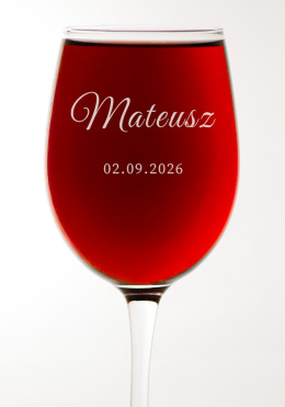 Kielich na wino czerwone 470 ml + Grawer Imię + Data